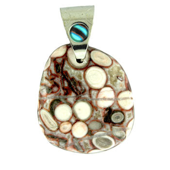 30-45mm Ocean Fossil Jasper Freeform Pendants