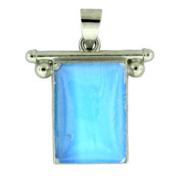 27X28mm Opalite Glass Rectangle Pendants