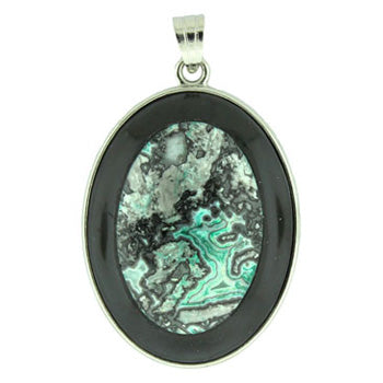 32X47mm Dyed Green Laguna Lace Oval Pendants