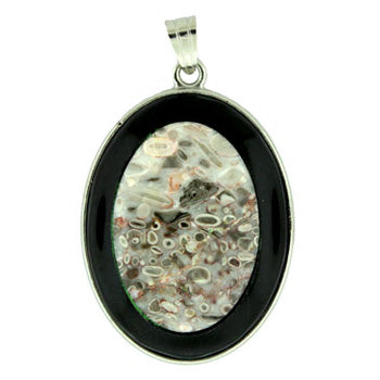 32X47mm Ocean Fossil Jasper Oval Pendants