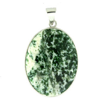 32X47mm Green Spot Agate Oval Pendants