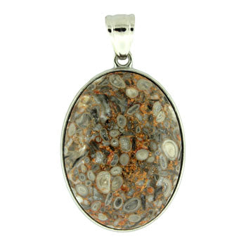 32X47mm Ocean Fossil Jasper Oval Pendants