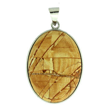 32X47mm Frosted Wood Jasper Oval Pendants