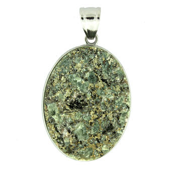 32X47mm Golden Pyrite Conglomerate Oval Pendants