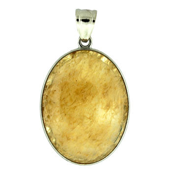 32X47mm Rutilated Quartz Glass Oval Pendants