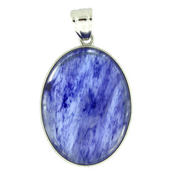 32X47mm Blueberry Quartz Glass Oval Pendants