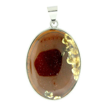 32X47mm Smoky Quartz Glass Oval Pendants