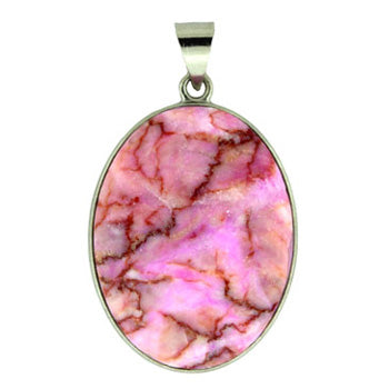 32X47mm Dyed Pink Matrix Jasper Oval Pendants