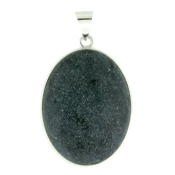32X47mm Frosted Black Stone Oval Pendants