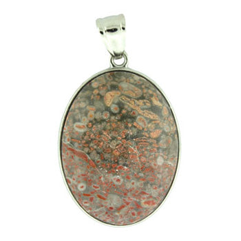 32X47mm Fossil Stone Oval Pendants