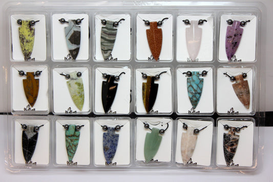 18X44mm Assorted Stone Arrowhead Pendants
