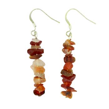 Carnelian Agate Chip Earrings