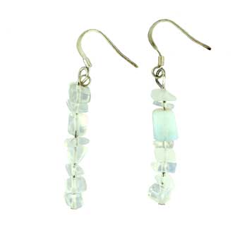 Opalite Glass Chip Earrings