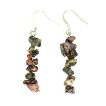 Lepoard Skin Jasper Chip Earrings
