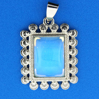 23X30mm Opalite Glass Rectangle Pendants