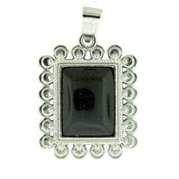 23X30mm Synthetic Black Agate Rectangle Pendants