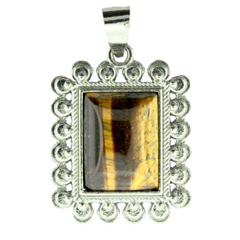 23X30mm Tiger Eye Rectangle Pendants