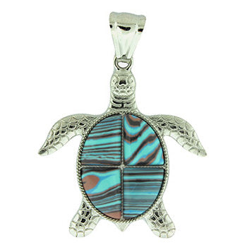42X48mm Synthetic Calsilica Swimming Turtle Pendants