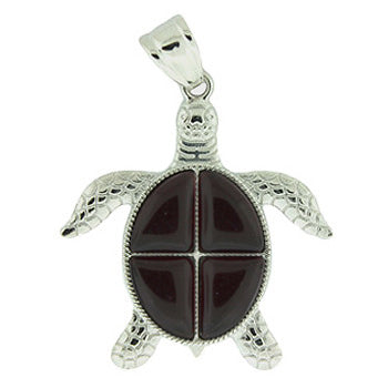 42X48mm Black Jasper Swimming Turtle Pendants