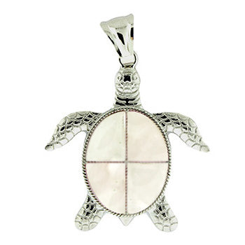 42X48mm Snow Quartz Swimming Turtle Pendants