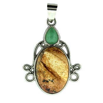 26X34mm Picture Jasper Oval Pendants