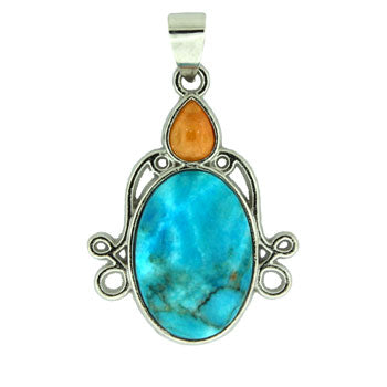26X34mm Dyed Turquiose Jasper Oval Pendants