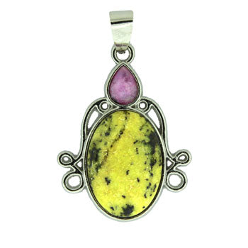 26X34mm Dyed Yellow Turtle Jasper Oval Pendants