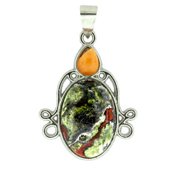 26X34mm Dragon Blood Jasper Oval Pendants