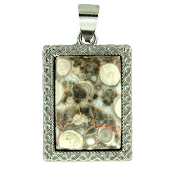 19X29mm Ocean Fossil Jasper Rectangle Pendants