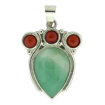 25X33mm Green Aventurine Pear Pendants