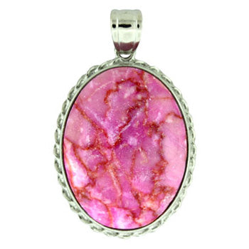 35X50mm Dyed Pink Matrix Jasper Oval Pendants