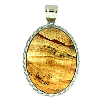 35X50mm Picture Jasper Oval Pendants