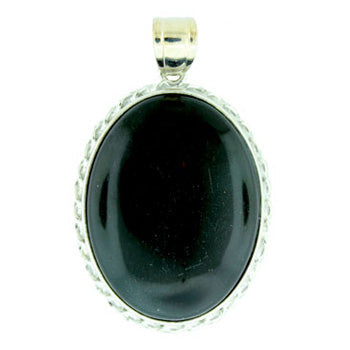 35X50mm Synthetic Black Agate Oval Pendants