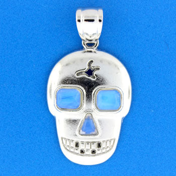 25X38mm Opalite Glass Skull Pendants