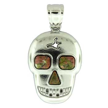 25X38mm Unakite Skull Pendants
