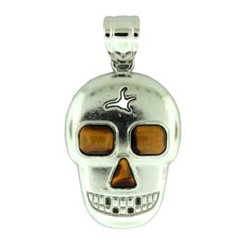 25X38mm Tiger Eye Skull Pendants