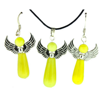20-30mm Olive Serpentine Angel Pendants & Earrings