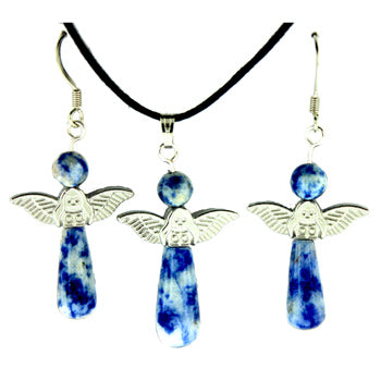 20-30mm Sodalite Brazil Angel Pendants & Earrings