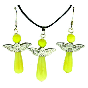 20-30mm Olive Serpentine Angel Pendants & Earrings