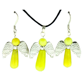 20-30mm Olive Serpentine Angel Protection Pendants & Earrings