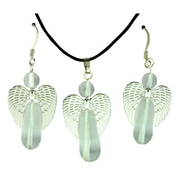 20-30mm Synthetic Crystal Angel Guidance Pendants & Earrings
