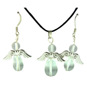 20-30mm Synthetic Crystal Angel Peace Pendants & Earrings