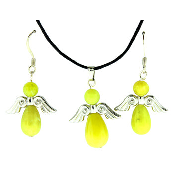 20-30mm Olive Serpentine Angel Peace Pendants & Earrings