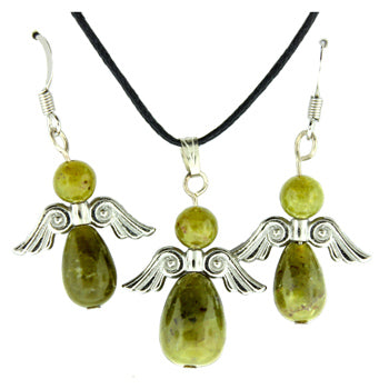20-30mm Chinese BC Serpentine Angel Peace Pendants & Earrings