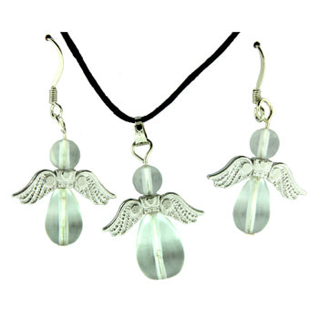 20-30mm Synthetic Crystal Angel Heart Pendants & Earrings