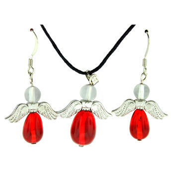 20-30mm Assorted Quartz Angel Heart Pendants & Earrings