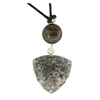 Insect Fossil Jasper Triangle Pendants