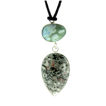Insect Fossil Jasper Drop Pendants