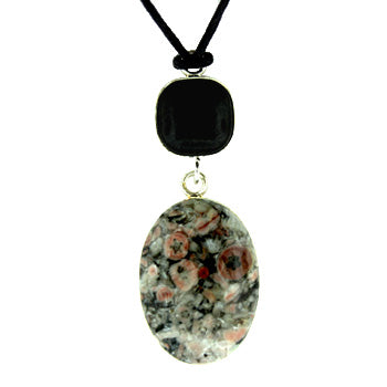 Insect Fossil Jasper Oval Pendants