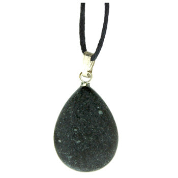 Frosted Black Stone Pear Pendants